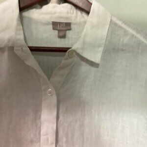 J Jill Linen white blouse. Size PL
